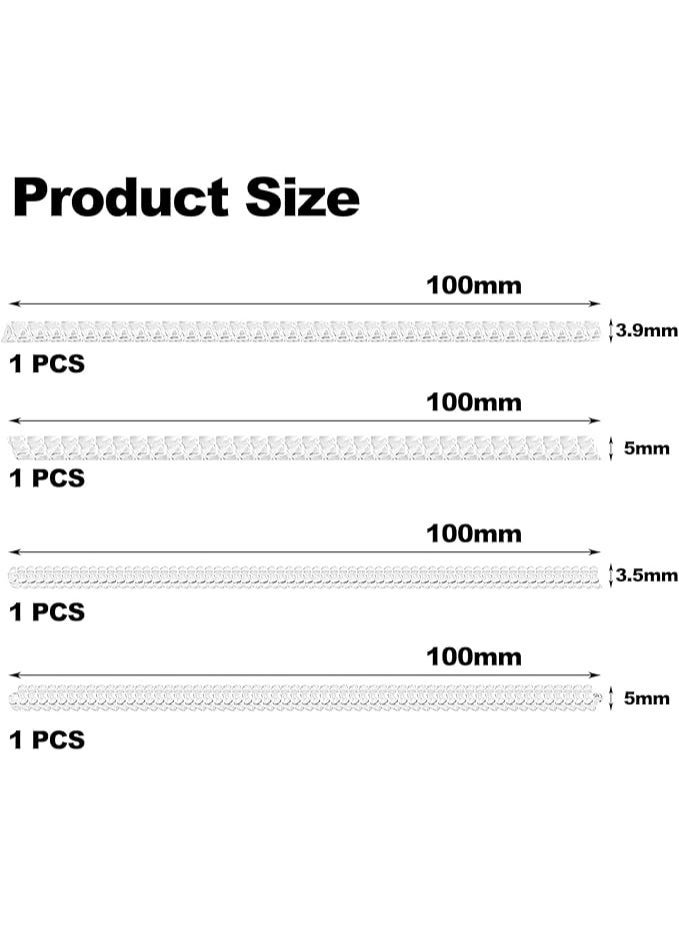 مجموعة من 4 قطع من حلقات تصغير الأصابع، مثبتات حلقات سيليكون، 4 مقاسات لتعديل مقاس الحلقة، حلقات زنبركية غير مرئية لتعديل مقاس الحلقة، لتعديل مقاس الحلقة الفضفاضة - Image 4
